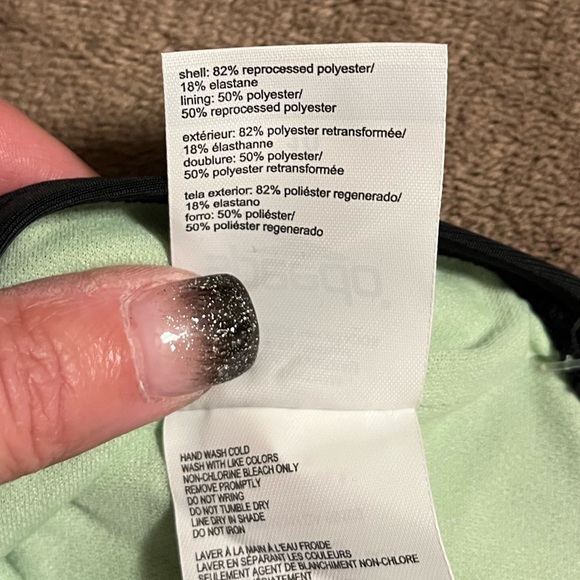 Speedo Girl's Swimsuit One Piece Closed Racerback - SIZE 10 - BLACK/GREEN - Picture 9 of 9